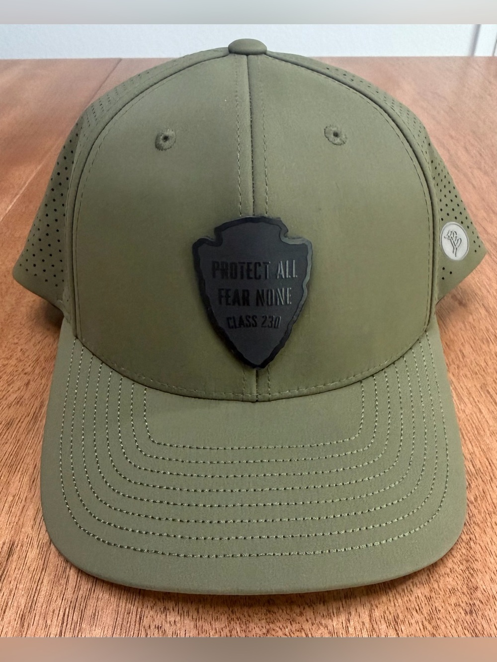 Olive Green Shield Patch Baseball Cap